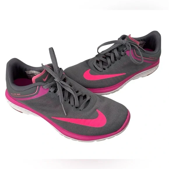 Nike Women’s Running FS Lite Run 3 Gray Pink Size 8 Sneaker Athletic Shoes - Picture 3 of 7
